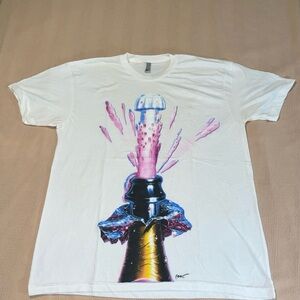 American Apparel White Tee with Vibrant Bottle Design